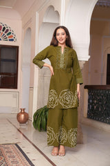 Pure Cotton Cord Set for Women | Kurta Pant Set 60x60 Cotton
