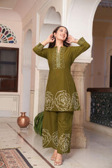 Pure Cotton Cord Set for Women | Kurta Pant Set 60x60 Cotton