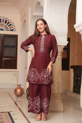 Pure Cotton Cord Set for Women | Kurta Pant Set 60x60 Cotton