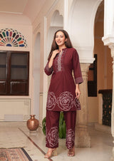 Pure Cotton Cord Set for Women | Kurta Pant Set 60x60 Cotton