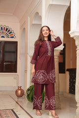 Pure Cotton Cord Set for Women | Kurta Pant Set 60x60 Cotton