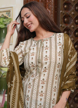 Premium Heavy Cotton Kurti Pant Dupatta Set for Women