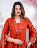 Women Pure Cotton 60x60 Embroidered Kurta Pant Set | M–XXL | 5 Colours