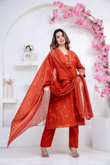 Women Pure Cotton 60x60 Embroidered Kurta Pant Set | M–XXL | 5 Colours