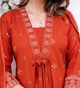 Women Pure Cotton 60x60 Embroidered Kurta Pant Set | M–XXL | 5 Colours