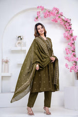 Women Pure Cotton 60x60 Embroidered Kurta Pant Set | M–XXL | 5 Colours