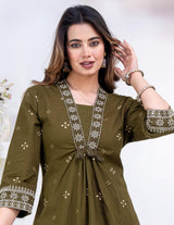 Women Pure Cotton 60x60 Embroidered Kurta Pant Set | M–XXL | 5 Colours