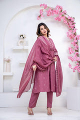 Women Pure Cotton 60x60 Embroidered Kurta Pant Set | M–XXL | 5 Colours