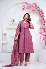 Women Pure Cotton 60x60 Embroidered Kurta Pant Set | M–XXL | 5 Colours
