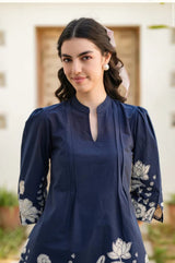 Premium Blue Cotton Co-ord Set for Women – Trendy Printed 2-Piece Set for Summer